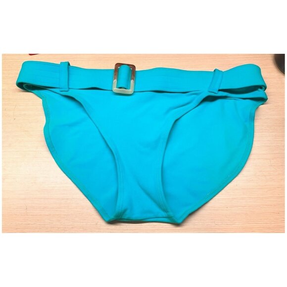 Sand N Sun Aqua Blue Bikini Bottom with Belt Women's Size XL (16-18) NWOT - Picture 1 of 5